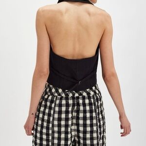 Free People seersucker pullElegant Black and White Checkered Dress